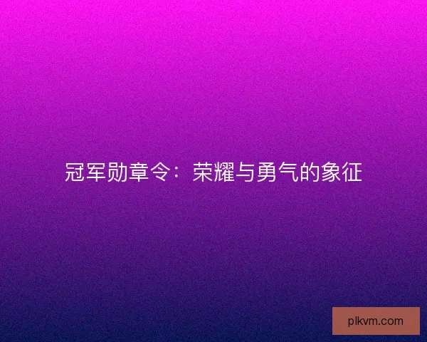 冠军勋章令：荣耀与勇气的象征